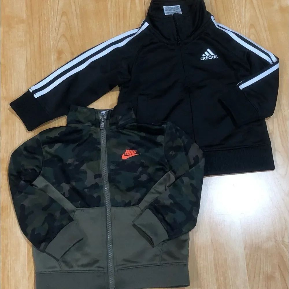 Boys Adidas and Nike Track Jackets Size 12 months Kids Jackets 2 pieces